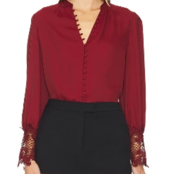 L'Agence Ava Blouse In Syrah M NWT - Picture 10 of 10
